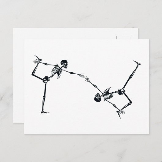Dansende skelet Halloween Briefkaart (Voorkant / Achterkant)
