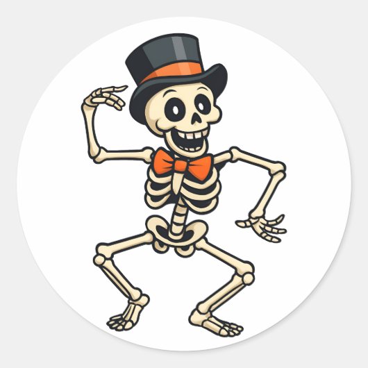 Dansende Skelet Halloween Sticker  (Voorkant)