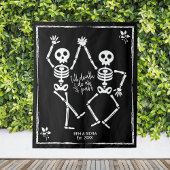 Dansende skelet huwelijksachtergrond aangepaste op wandkleed