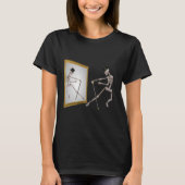 Dansende skelet in Mirror Funny T-shirt (Voorkant)