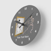 dansende skelet met bovenste hak en riet ronde klok (Hoek)