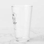 DANSENDE SKELET MET HOED BIERPINT GLAS (Links)