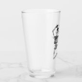 DANSENDE SKELET MET HOED BIERPINT GLAS (Rechts)