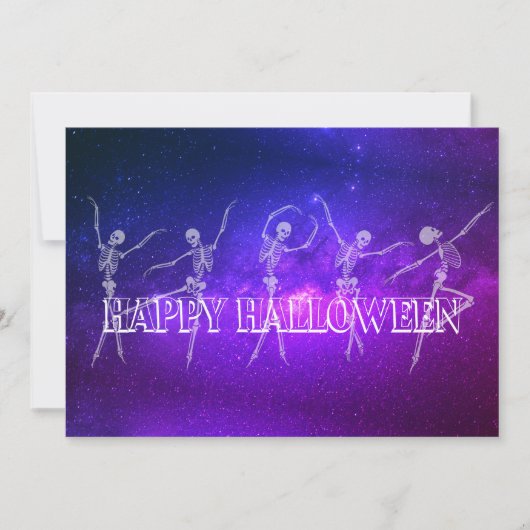 dansende skelet neon-dansfeest van de halloween Pa Kaart (Voorkant)