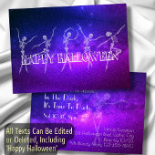 dansende skelet neon-dansfeest van de halloween Pa Kaart