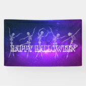 dansende skelet neon-dansfeest van de halloween Pa Spandoek (Horizontaal)