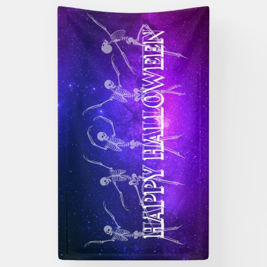 dansende skelet neon-dansfeest van de halloween Pa Spandoek (Verticaal)