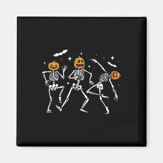 Dansende skelet pompoen Halloween Magneet (Voorkant)