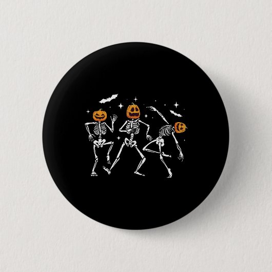 Dansende Skelet Pompoen Halloween Ronde Button 5,7 Cm (Voorkant)