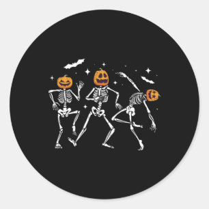Dansende skelet pompoen Halloween Ronde Sticker