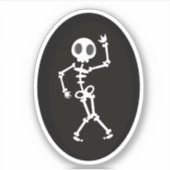 Dansende skelet stans sticker decal (Voorkant)