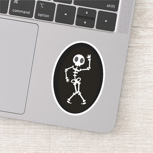 Dansende skelet stans sticker decal (Detail)