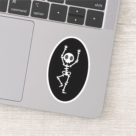Dansende skelet sticker (Detail)