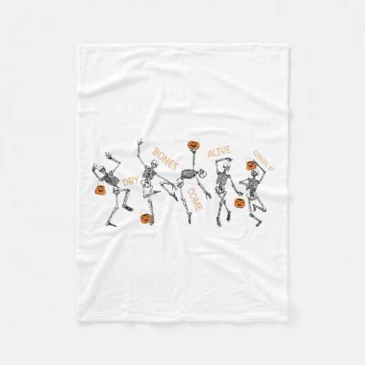 Dansende Skeleton Bible Verse Droge Botten komen t Fleece Deken (Voorkant)