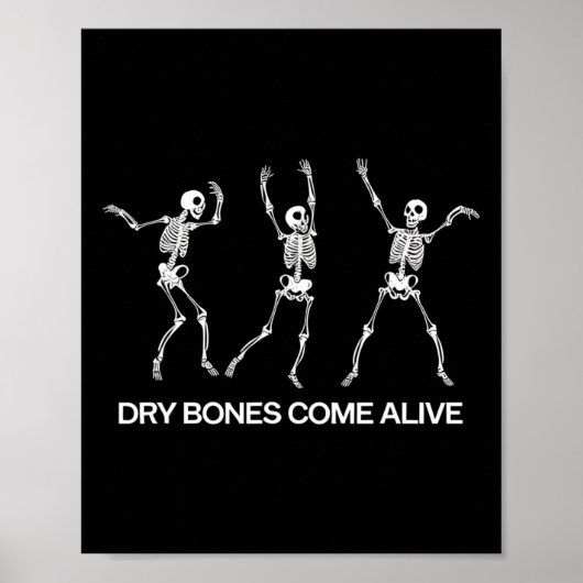 Dansende Skeleton Bible Verse Droge Botten komen t Poster (Voorkant)