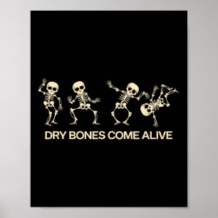 Dansende Skeleton Bible Verse Droge Botten komen t Poster