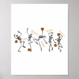 Dansende Skeleton Bible Verse Droge Botten komen t Poster