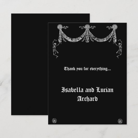 Dansende Skeleton Garland Gothic Dank je wel Bedankkaart (Voorkant / Achterkant)