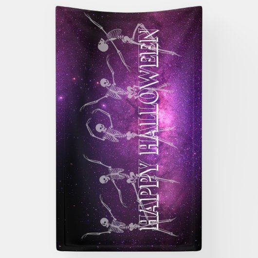 Dansende Skeleton Halloween Party Danspartij Spandoek (Verticaal)