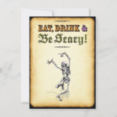 Dansende Skeleton Halloween Party-uitnodigingen Kaart (Achterkant)