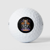 Dansende Skeleton Halloween Pumpkin Golfballen (Voorkant)