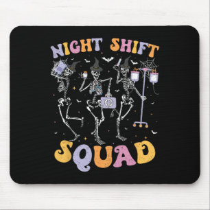 Dansende Skeleton Nurse Night Squad Shift Hallowee Muismat