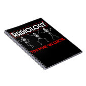 Dansende skeleton radioloog Funny Radiology Notitieboek (Rechterzijde)
