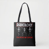 Dansende skeleton radioloog Funny Radiology Tote Bag (Voorkant)