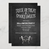 Dansende Skeletons Halloween Party Kaart (Voorkant / Achterkant)
