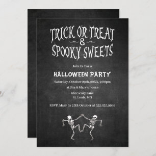 Dansende Skeletons Halloween Party Kaart
