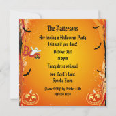 Dansende Skeletons Halloween Party Kaart (Achterkant)