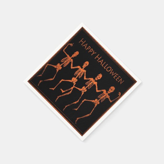 Dansende Skeletons Halloween Party Napkins Servetten (Hoek)