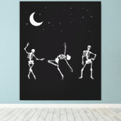 Dansende skeletten canvas afdruk (Insitu (Houten vloer))