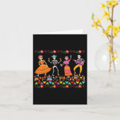 Dansende skeletten Dag van de Dode Mexicaanse Dia  Kaart (Gele Bloem)