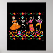 Dansende skeletten Dag van de Dode Mexicaanse Dia  Poster (Voorkant)