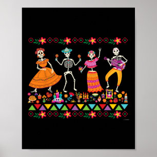 Dansende skeletten Dag van de Dode Mexicaanse Dia  Poster