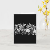 Dansende skeletten Dag van de dood Dia de los Muer Kaart (Gele Bloem)