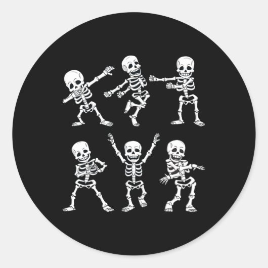 Dansende skeletten Dance Challenge Boys Girl Kinde Ronde Sticker (Voorkant)