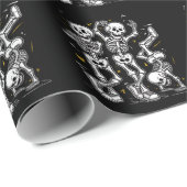 Dansende skeletten Dance Challenge Halloween Cadeaupapier (Rol Hoek)