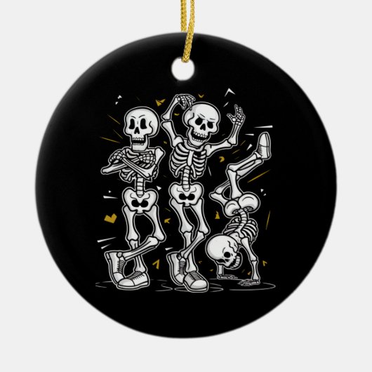 Dansende skeletten Dance Challenge Halloween Keramisch Ornament (Voorkant)