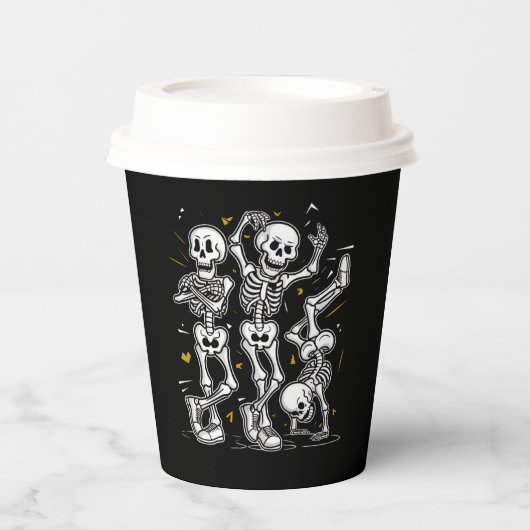 Dansende skeletten Dance Challenge Halloween Papieren Bekers (Voorkant)