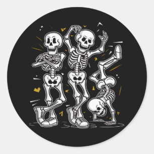 Dansende skeletten Dance Challenge Halloween Ronde Sticker