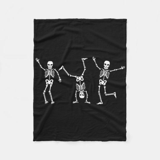 Dansende skeletten Dance Challenge Halloween Scary Fleece Deken (Voorkant)