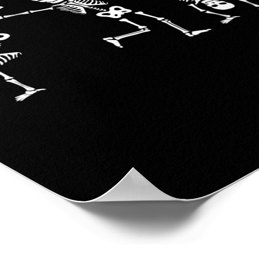 Dansende skeletten Dance Challenge Halloween Scary Poster (Hoek)