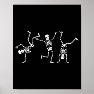 Dansende skeletten Dance Challenge Halloween Scary Poster