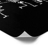 Dansende skeletten Dance Challenge Halloween Scary Poster (Hoek)