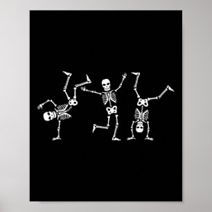Dansende skeletten Dance Challenge Halloween Scary Poster