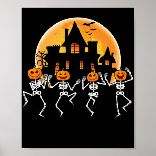 Dansende skeletten Dance Challenge Halloween Scary Poster