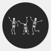 Dansende skeletten Dance Challenge Halloween Scary Ronde Sticker (Voorkant)