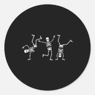 Dansende skeletten Dance Challenge Halloween Scary Ronde Sticker